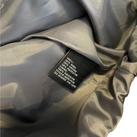 BNCI Blanc Noir Textured Gray Wool Blend Pea Coat - Picture 15 of 15